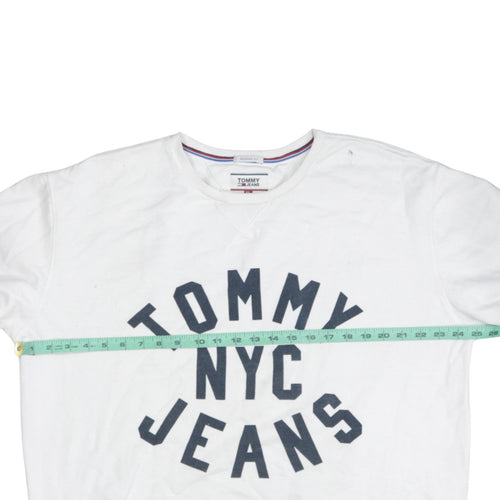 Tommy Jeans Men's White XL Pullover Graphic Sweatshirt
