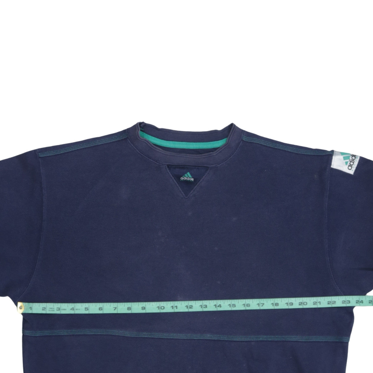 Adidas Men's Blue Cotton Crew Neck Pullover Sweatshirt L Vintage Sports