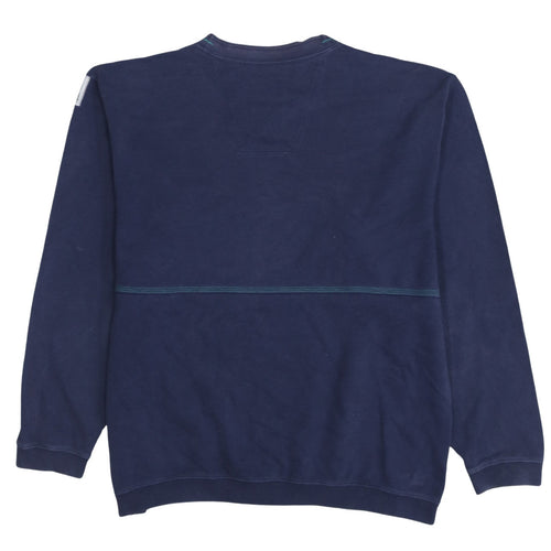 Adidas Men's Blue Cotton Crew Neck Pullover Sweatshirt L Vintage Sports