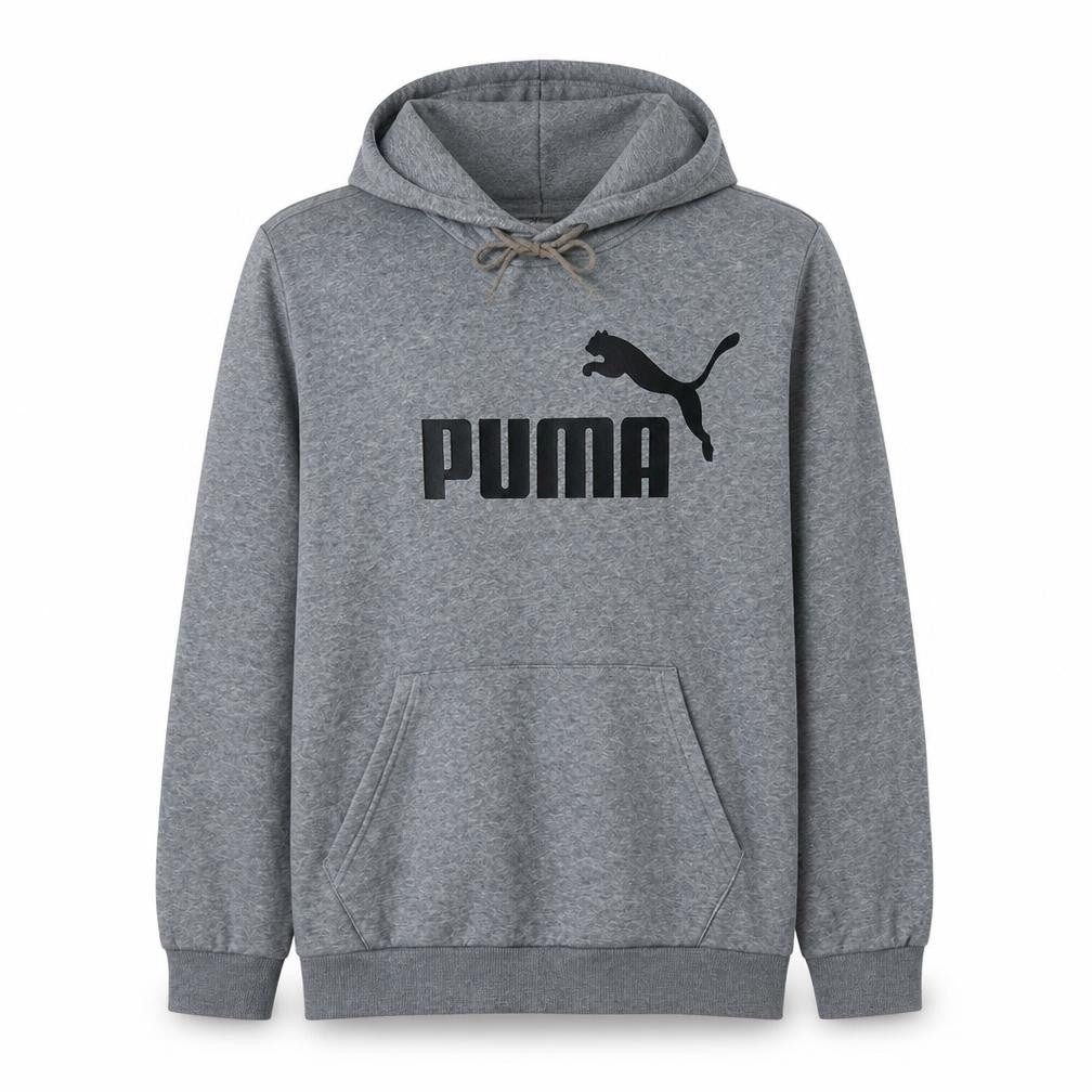 Puma Men's Grey Pullover Hoodie Size M Sports Fleece Sweatshirt