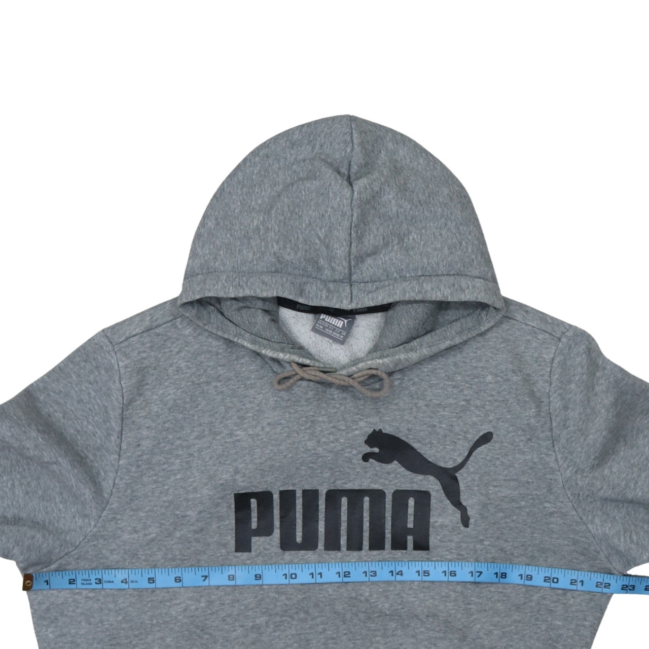 Puma Men's Grey Pullover Hoodie Size M Sports Fleece Sweatshirt