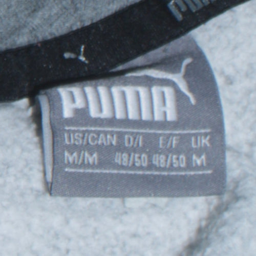 Puma Men's Grey Pullover Hoodie Size M Sports Fleece Sweatshirt