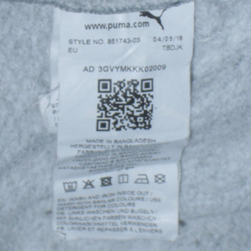 Puma Men's Grey Pullover Hoodie Size M Sports Fleece Sweatshirt