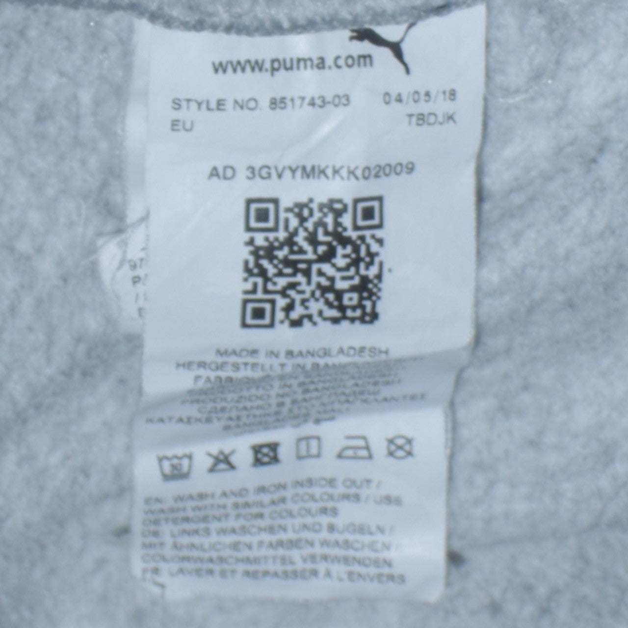 Puma Men's Grey Pullover Hoodie Size M Sports Fleece Sweatshirt
