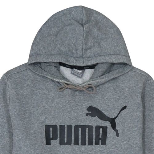 Puma Men's Grey Pullover Hoodie Size M Sports Fleece Sweatshirt