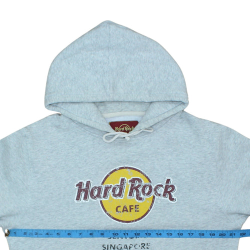 Hard Rock Cafe Women Grey Pullover Hoodie Medium Cotton Blend