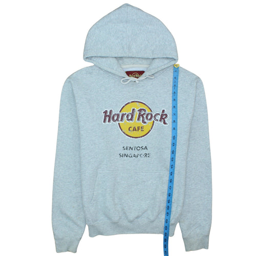 Hard Rock Cafe Women Grey Pullover Hoodie Medium Cotton Blend