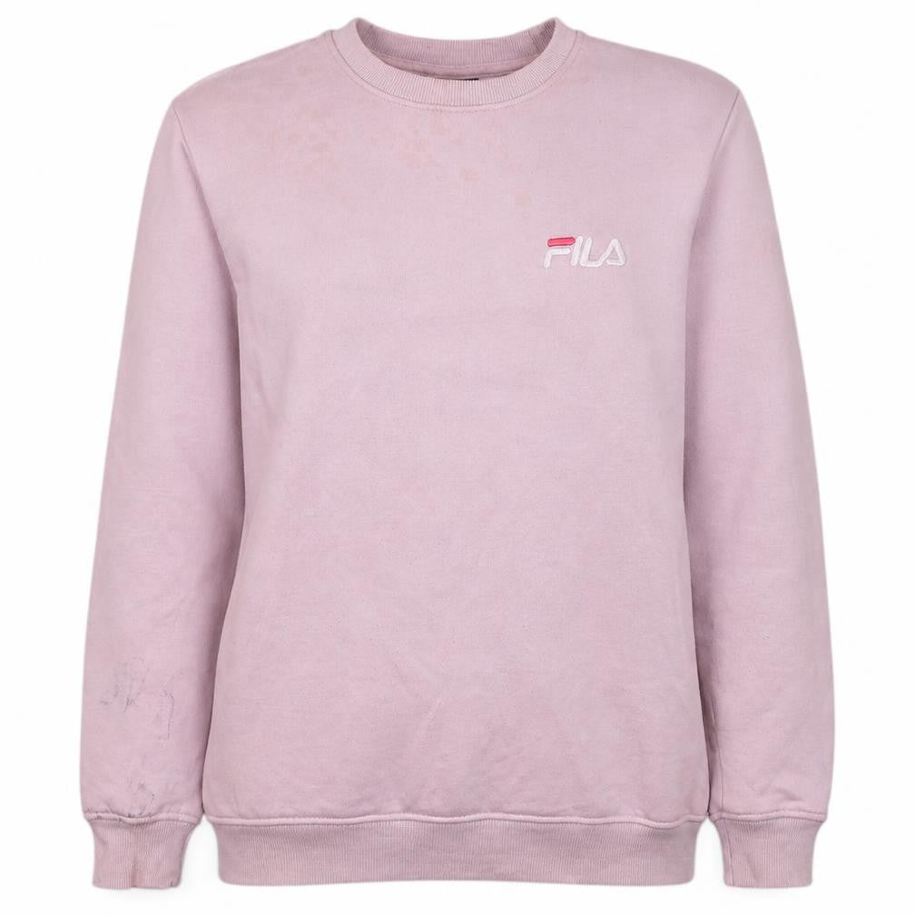 Front view of Fila Women Pink Crew Neck Pullover Sweatshirt, size M