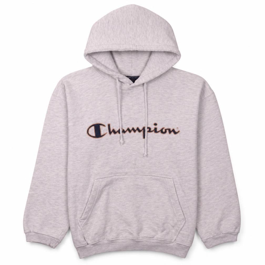 Front view of Champion boys’ grey pullover hoodie 11-12 years regular fit fleece