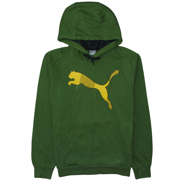 Puma Men’s Green Pullover Hoodie Small Graphic Sports Fleece