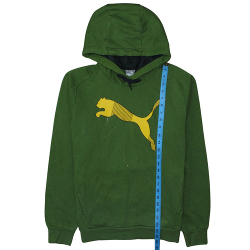 Puma Men’s Green Pullover Hoodie Small Graphic Sports Fleece