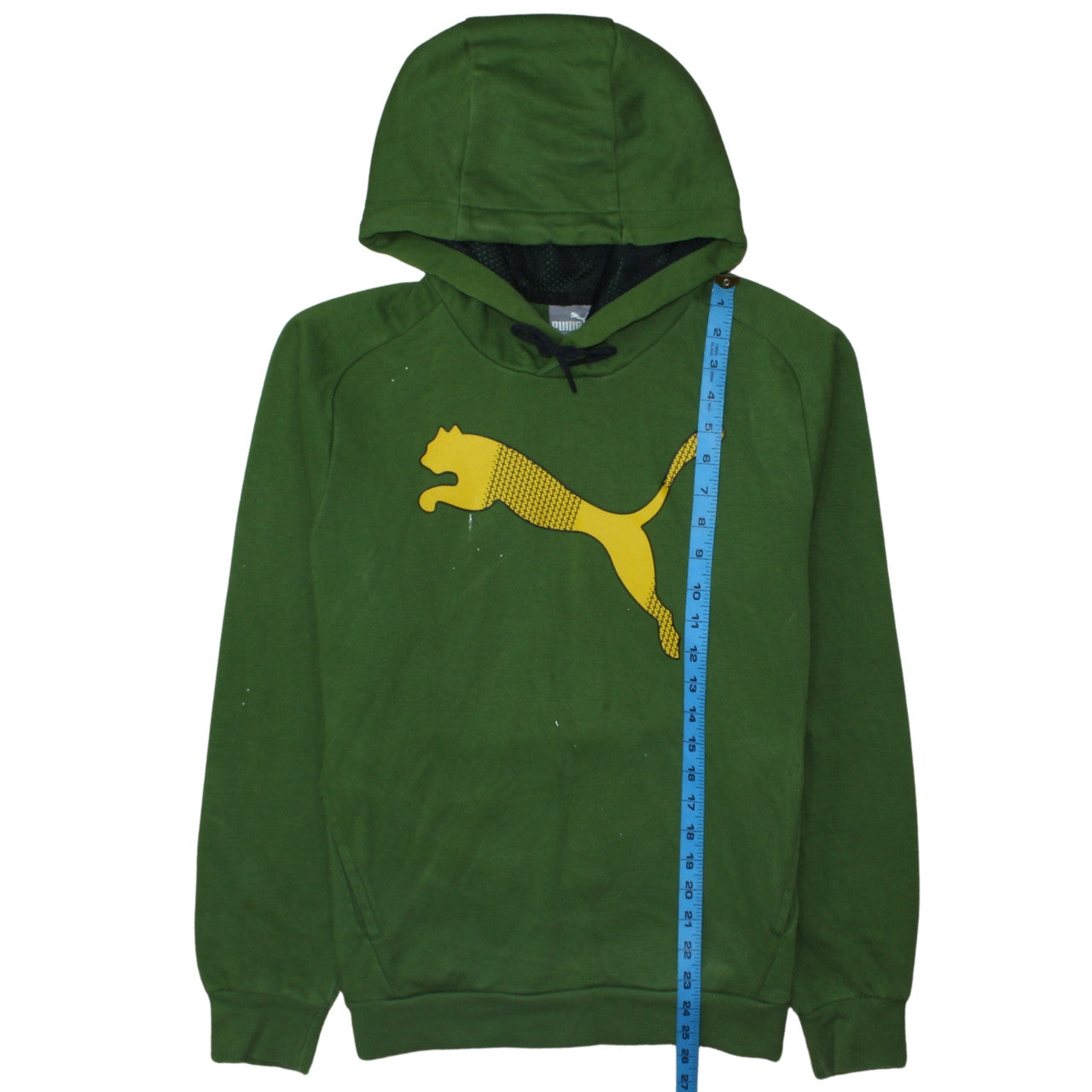 Puma Men’s Green Pullover Hoodie Small Graphic Sports Fleece
