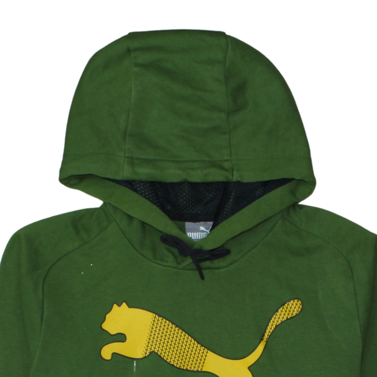 Puma Men’s Green Pullover Hoodie Small Graphic Sports Fleece