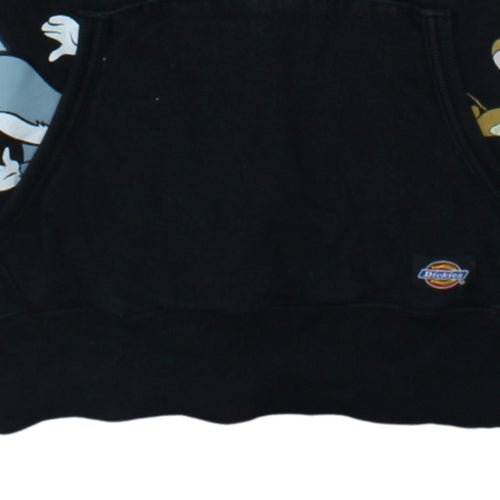 Dickies Men’s Black Pullover Hoodie S Tom and Jerry Graphic Fleece