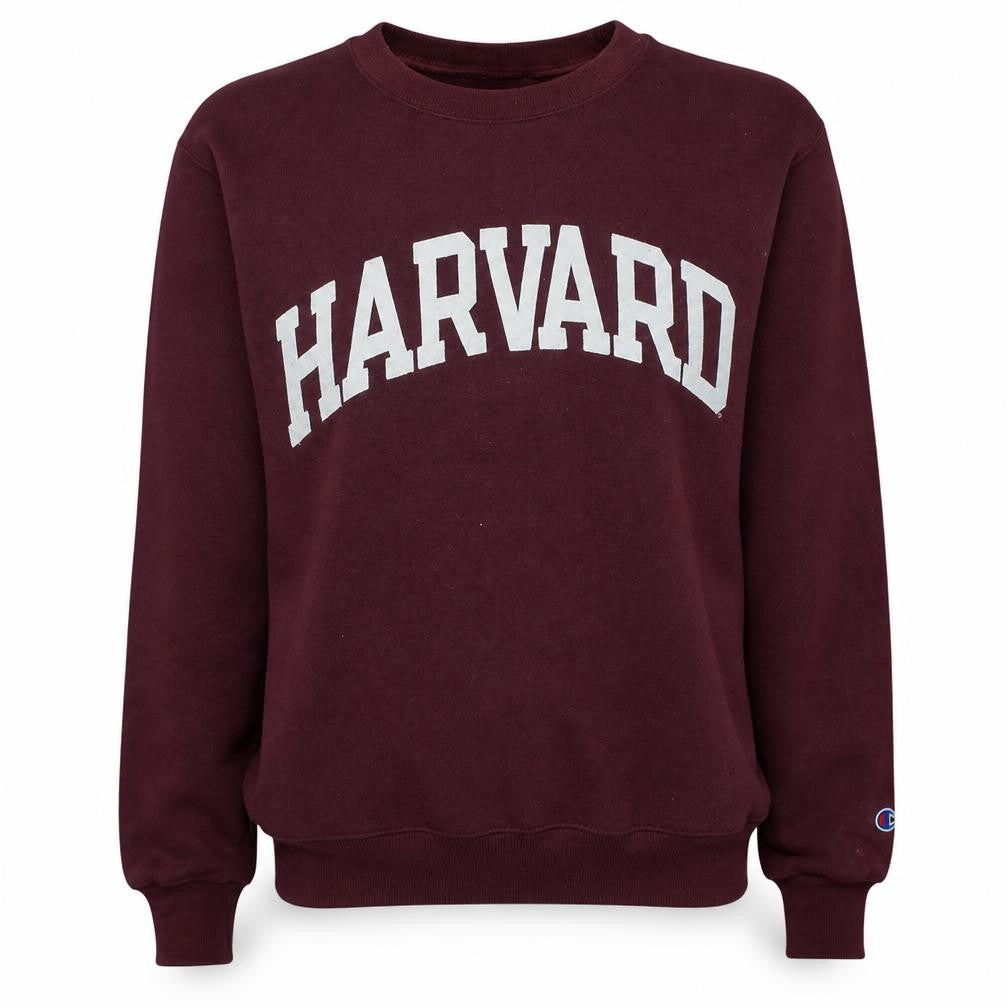 Front view of Champion Harvard Burgundy Women’s Small Pullover Sweatshirt Fleece