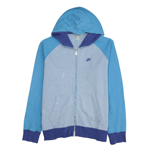 Nike Mens Blue Full Zip Hoodie Size L Sportswear Cotton