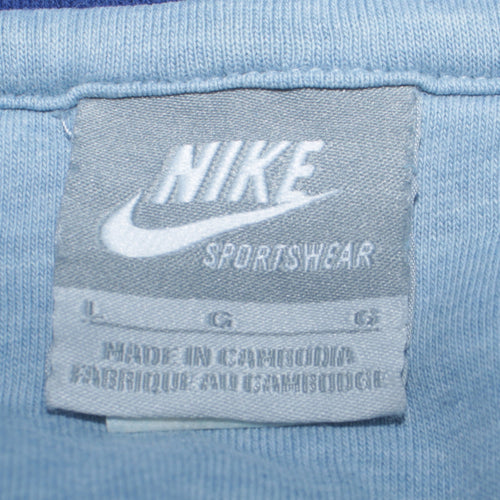 Nike Mens Blue Full Zip Hoodie Size L Sportswear Cotton
