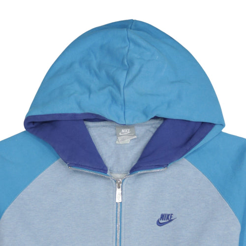 Nike Mens Blue Full Zip Hoodie Size L Sportswear Cotton