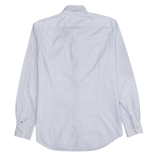 Tommy Hilfiger Men’s Blue Geometric Regular Fit Cotton Long Sleeve Shirt Size 16