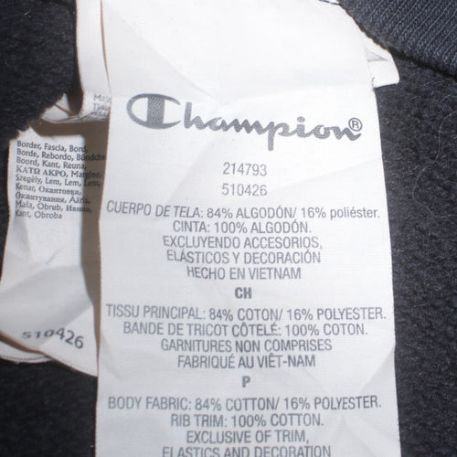 Champion Men's Black Pullover Hoodie Small Regular Fit Cotton Blend