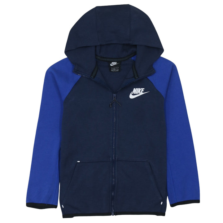 Nike Boys Blue Full Zip Hoodie L 147-158cm Colourblock Sweatshirt