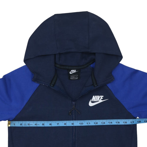 Nike Boys Blue Full Zip Hoodie L 147-158cm Colourblock Sweatshirt