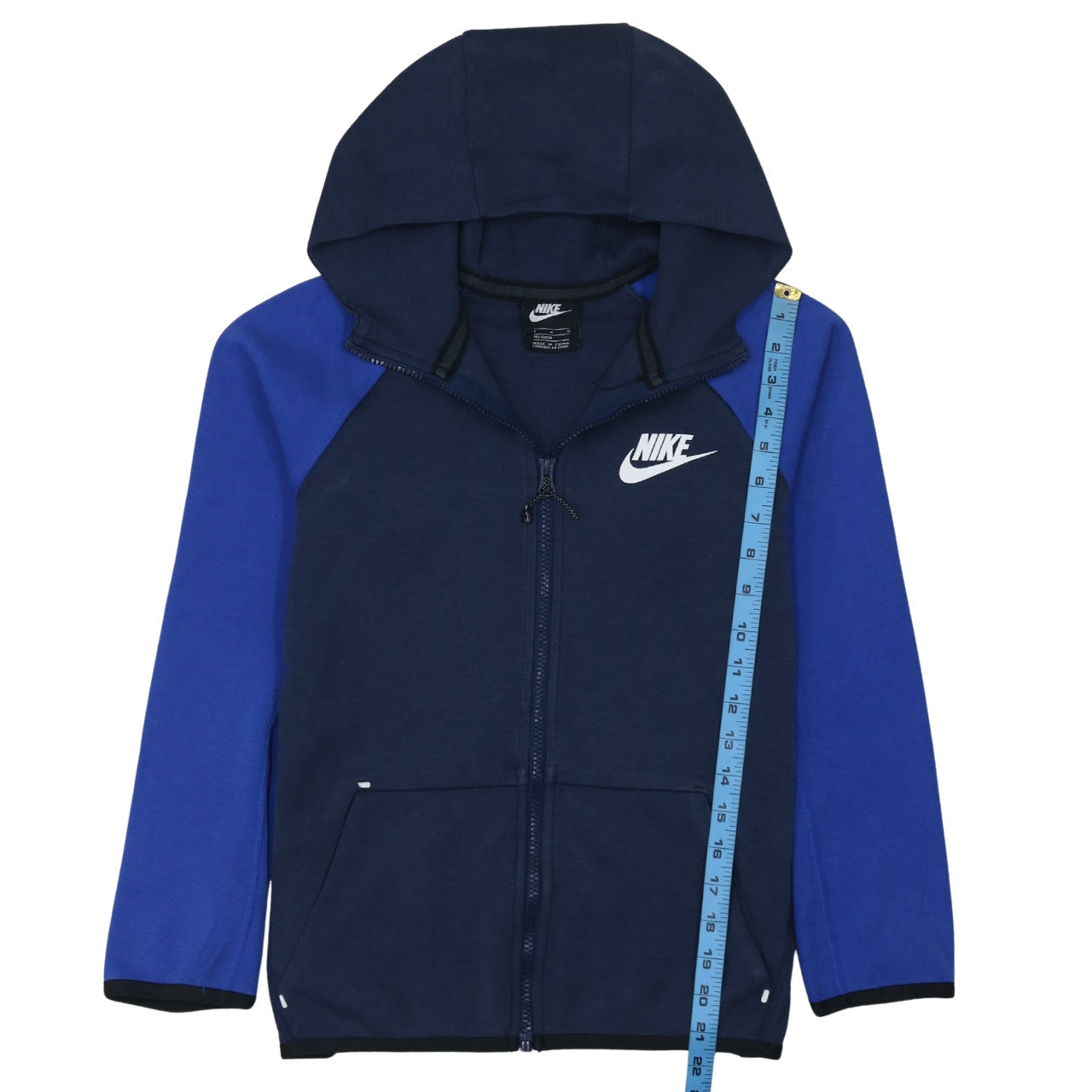 Nike Boys Blue Full Zip Hoodie L 147-158cm Colourblock Sweatshirt