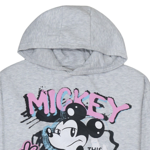 Disney Mickey & Friends Grey Teens Hoodie 14-15Y Graphic Print Pullover