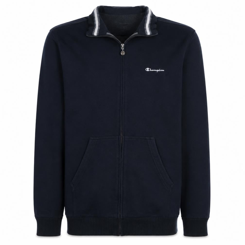 Front view of Champion Men’s Black 2XL Track Jacket Full Zip Cotton Blend