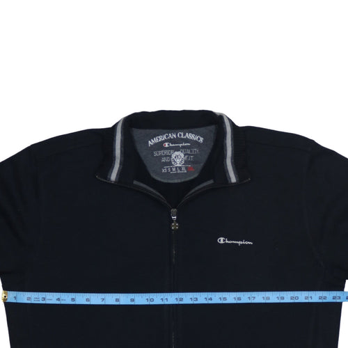 Champion Men’s Black 2XL Track Jacket Full Zip Cotton Blend