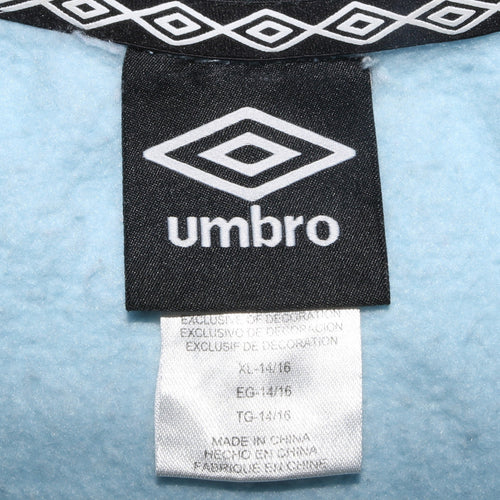 Umbro Girls Blue Pullover Sweatshirt 14-16 Years Crew Neck Cotton Blend