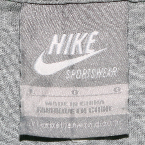 Nike Men's Green Pullover Hoodie L Sports Fleece Sweatshirt