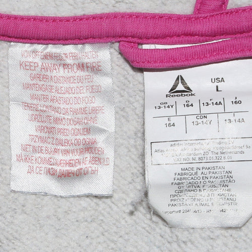 Reebok Girls Grey Full Zip Fleece Hoodie 13-14 Years