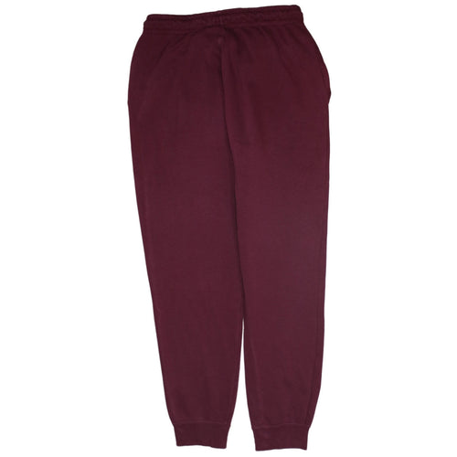 Nike Women Red Fleece Jogger Trousers M Elastic Waist Casual