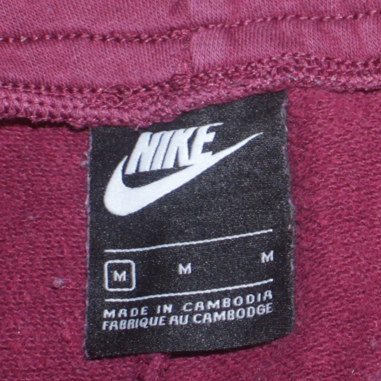 Nike Women Red Fleece Jogger Trousers M Elastic Waist Casual