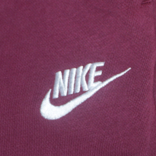 Nike Women Red Fleece Jogger Trousers M Elastic Waist Casual