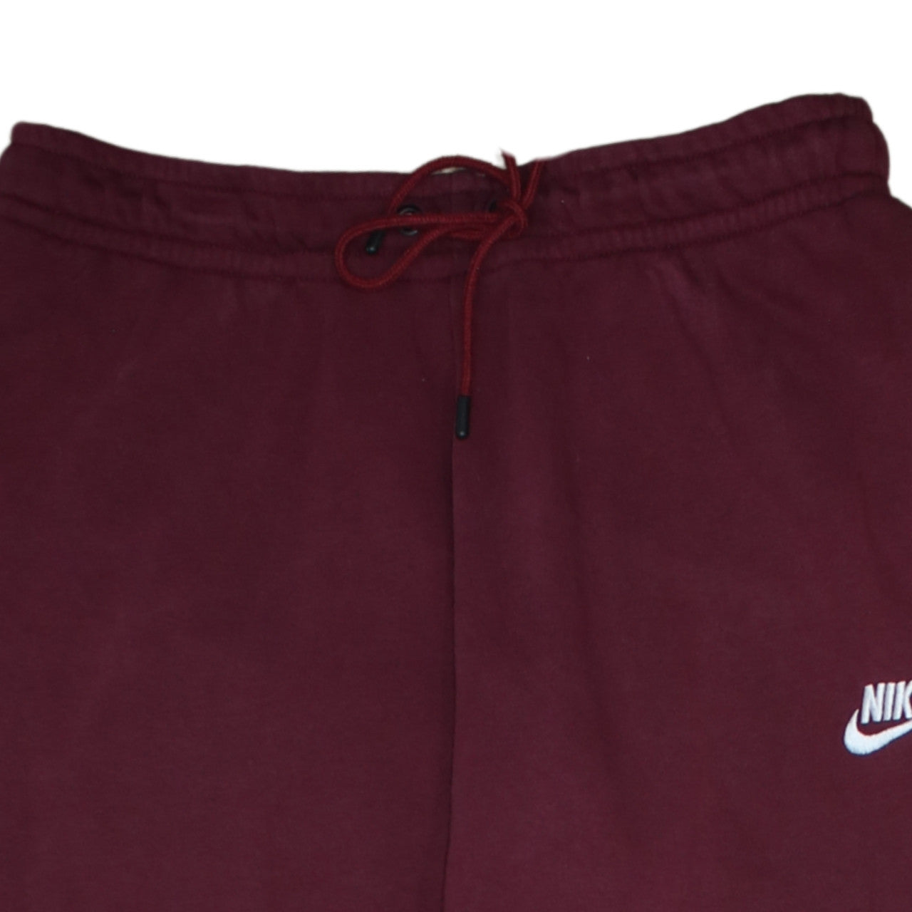 Nike Women Red Fleece Jogger Trousers M Elastic Waist Casual