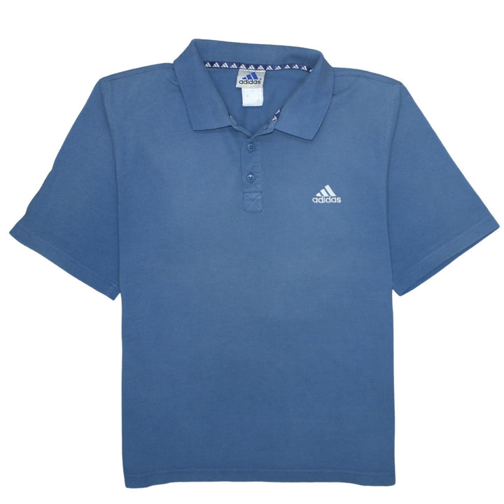 adidas Men's Blue Cotton Blend Polo Shirt Size M