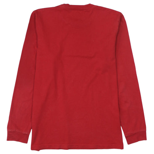 Carhartt WIP Men's Red Long Sleeve Crew Neck Cotton T-Shirt Size S