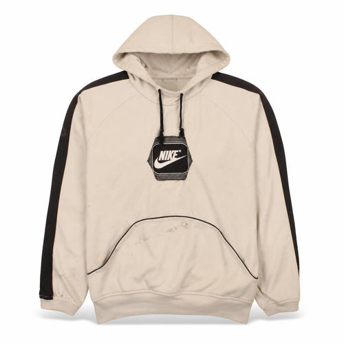 Nike Men's Beige Pullover Hoodie Size M Fleece Logo Sportswear