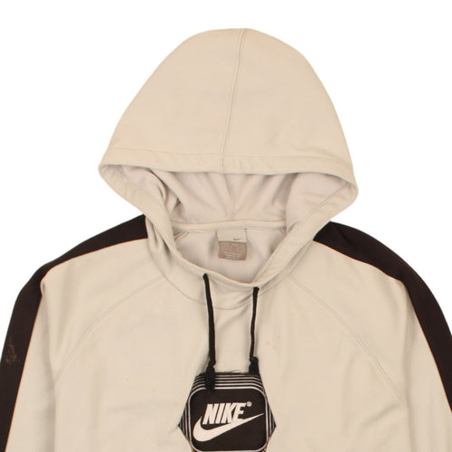 Nike Men's Beige Pullover Hoodie Size M Fleece Logo Sportswear