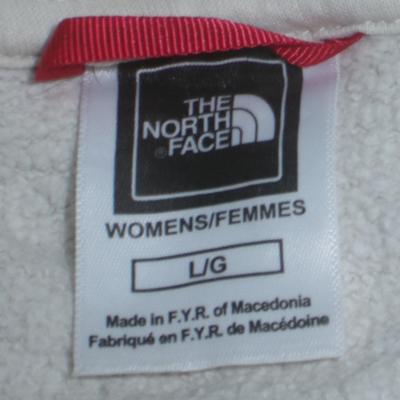 The North Face Womens White Cotton Pullover Hoodie L