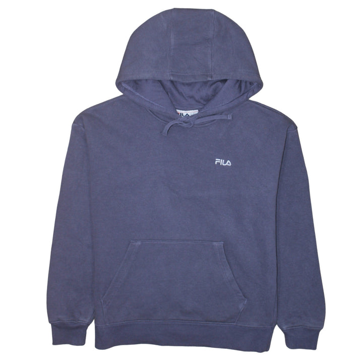 Fila Women’s Blue Pullover Hoodie Medium Cotton Blend Sweatshirt