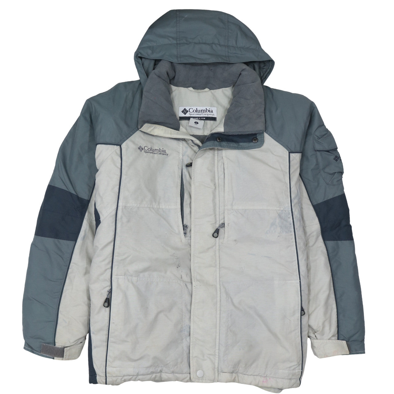 Columbia Men Grey Waterproof Hooded Parka Jacket L