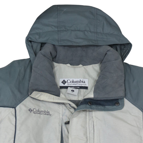 Columbia Men Grey Waterproof Hooded Parka Jacket L