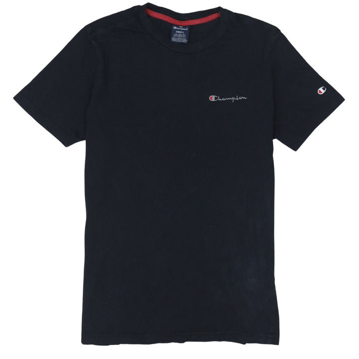Champion Men's Black Small Crew Neck Cotton Sports T-Shirt