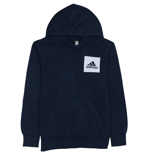 Adidas Men's Blue Pullover Hoodie Medium Regular Fit Fleece Sweatshirt