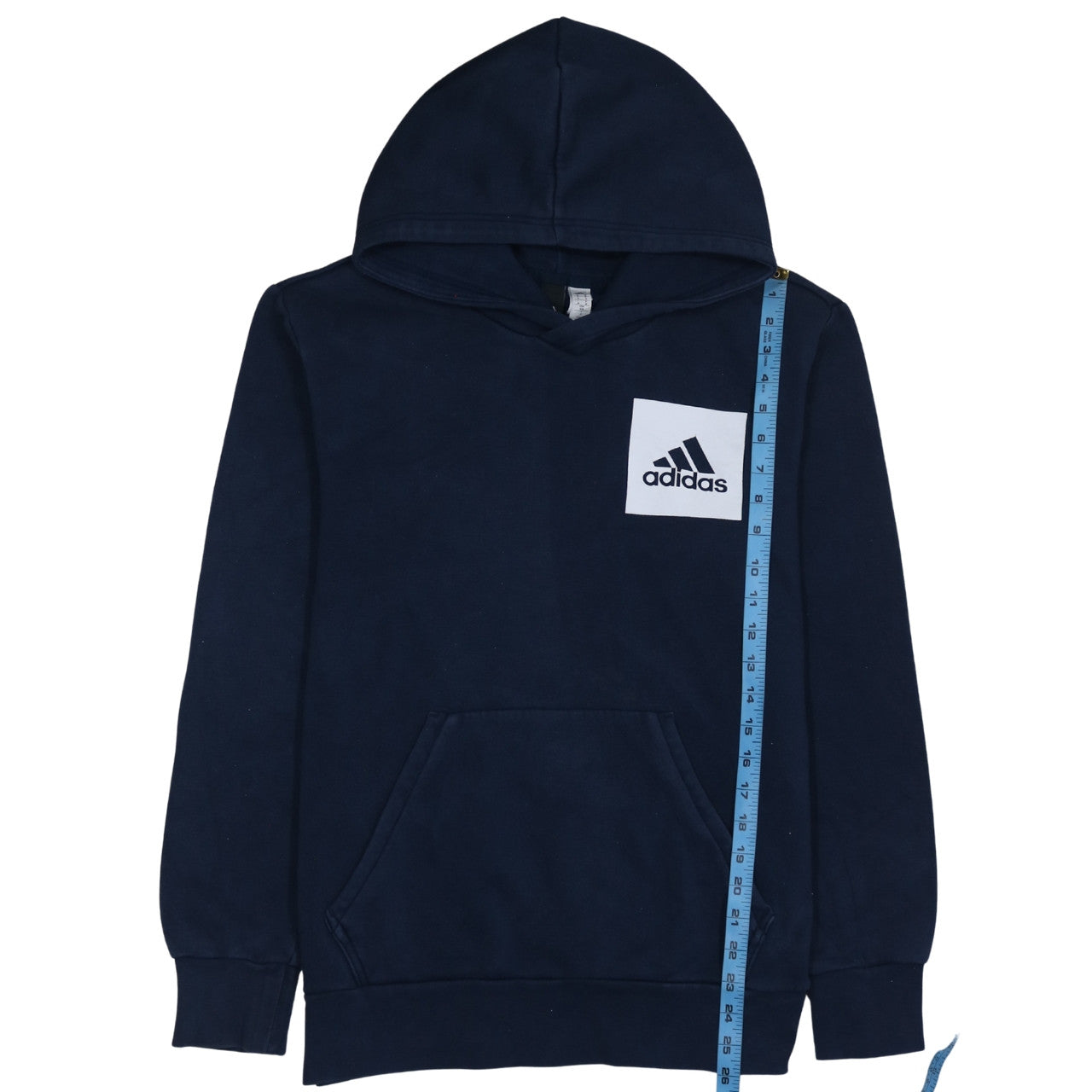 Adidas Men's Blue Pullover Hoodie Medium Regular Fit Fleece Sweatshirt
