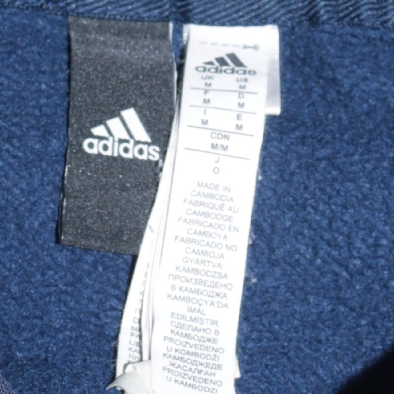 Adidas Men's Blue Pullover Hoodie Medium Regular Fit Fleece Sweatshirt