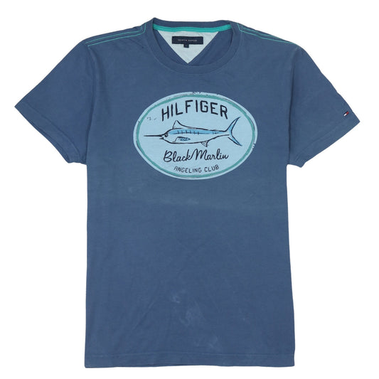 Tommy Hilfiger Men’s Blue Graphic Print Crew Neck Cotton T-Shirt M